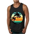 thumbnail image 2 of ZRGHAOYLQ Hawaiian Palm Tree Print Tank Tops for Men Summer Sleeveless Workout Tank Top Big and Tall Beach Vacation Shirts Casual Crewneck Tees Limited Time Deal, 2 of 5