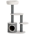 thumbnail image 1 of 39" White Cat Tree Tower with Condo & Scratching Posts - Multi-Level Activity Center for Small Cats - Living Room, Bedroom Pet Furniture, 1 of 7