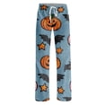 thumbnail image 4 of Pajama Pants Women Halloween Pumpkin Print Soft Drawstring Comfy Lounge Sleep Pants, 4 of 5