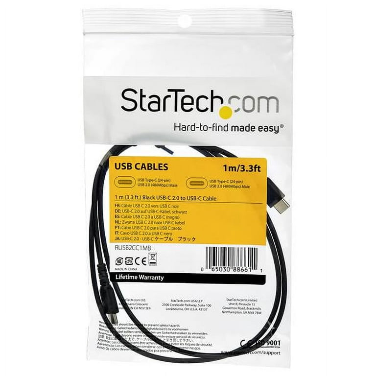 Câble USB StarTech.com, USB C vers USB C, 1m, Noir