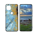 thumbnail image 1 of Compatible with Moto One 5G Ace Phone Case, Blue Golden Marble 33 Case Men Women, Flexible Silicone Shockproof Case for Moto One 5G Ace, 1 of 1