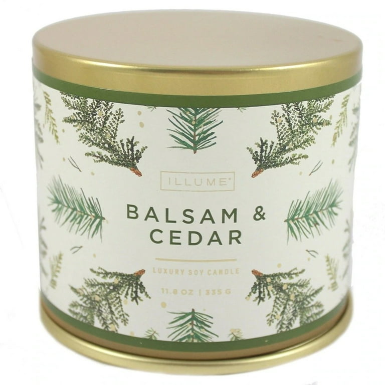 Illume Soy Wax Balsam And Cedar Scented Tin Candle - 11.8 oz