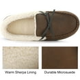 thumbnail image 3 of RockDove Men's Highland Memory Foam Moc Slipper, Size 12 US Men, Coffee/Sherpa, 3 of 6