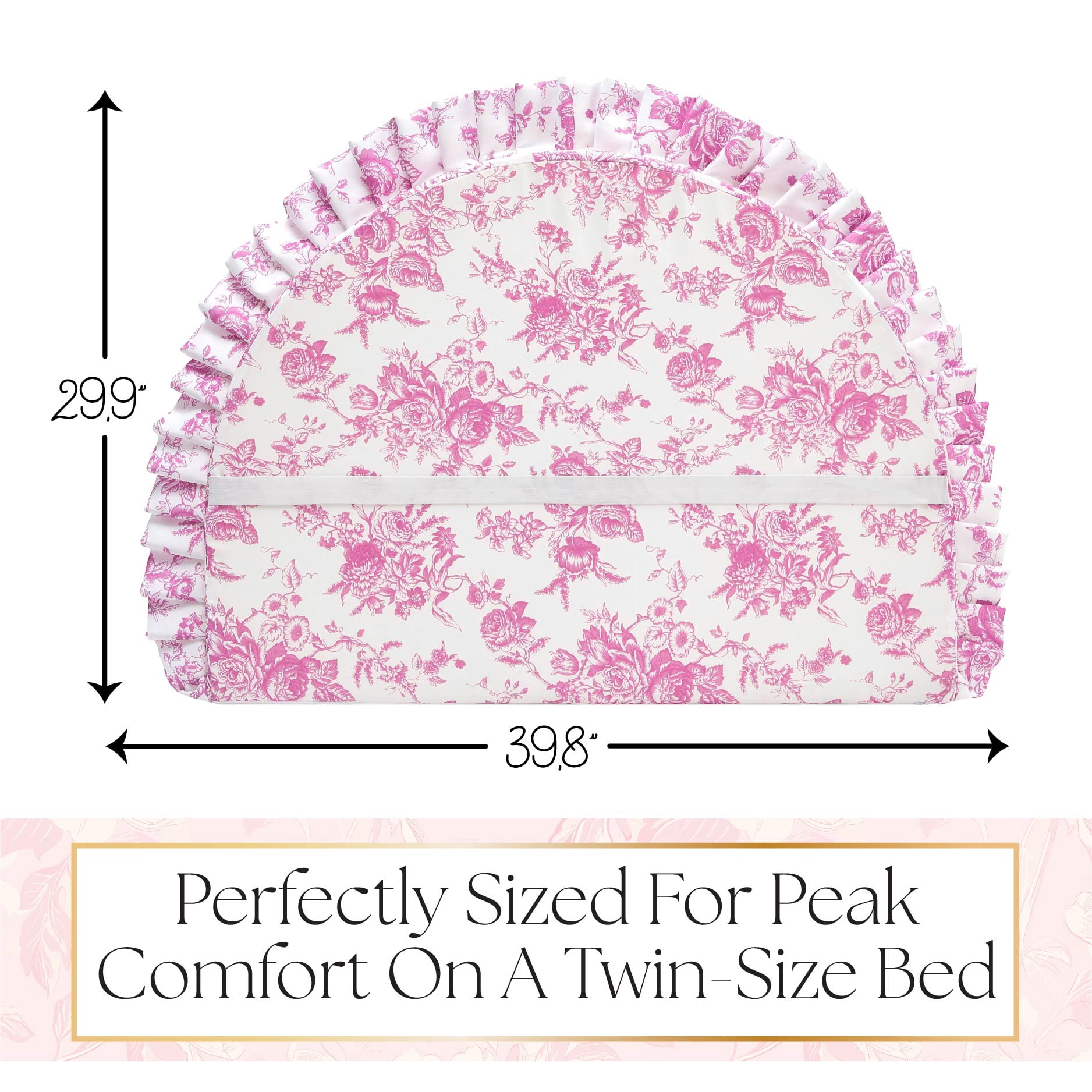 Urban Shop Pink Foam Headboard for Twin Bed, Kids, Teens & Dorms