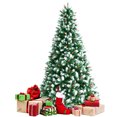 thumbnail image 1 of Costway Arbre de Noël Artificiel à Charnière Non Éclairée 8ft avec Pointes Floquées de Neige et Baies Rouges, 1 of 10