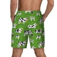 thumbnail image 4 of Fotbe Cows With Calfs Green Men’s Swim Trunks Quick Dry Swim Shorts Board Shorts with Mesh Lining-Small, 4 of 9