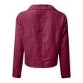 thumbnail image 3 of Women Trucker Jacket Faux Suede Utility Biker Jacket Asymmetric Zipper Wrap Cropped Jacket Long Sleeve Bomber Jacket Short Winter Autumn Outwear Flight Top Ladies, 3 of 7