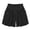 Black, variant on Bmisegm Summer Shorts for Women Plus Size Solid Color Summer Loose Fit Pleated Elastic Waistb Beach Wide Leg Shorts with Pockets Sky Blue M