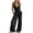 Black, variant on Jumpsuits for Women Ruffle Trim Deep V Neck Sleeveless Front Zip Jumpsuit Cute Boho Baggy Wide Leg One Piece Boho Vacation Rompers Yellow XXL