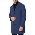 thumbnail image 5 of Cllios Mens Trench Coat Wool Blend Pea Coat Notched Collar Single Breasted Overcoat Mid Length Button Down Jacket Warm Winter Business Windproof Outerwear, 5 of 5