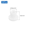 thumbnail image 2 of Uxcell 20Pcs Tapones de Silicona 0.31" Tapones Huecos para Saleros de Botella Blancos, 2 of 5