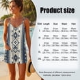 thumbnail image 3 of ZAITUBLES Womens Summer Casual Sleeveless Romper Loose Adjustable Spaghetti Strap Shorts Jumpsuits with Front Pockets, Casual Beach Vacation Outfits, Aztec Tribal Print, Size 2XL, 3 of 6