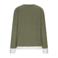 thumbnail image 6 of Sexlip Womens Contrast Trim Sweater V Neck Design Warm Fabric Relaxed Silhouette for Fall Outings Green XXL, 6 of 7