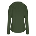 thumbnail image 4 of Women's Hooded Lightweight Full-Zip Sun Jacket - UPF 50+ Long Sleeve Athletic Hoodie, Outdoor Running & Hiking Windbreaker Army Green L, 4 of 6