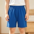 thumbnail image 2 of BXJX Boys Cotton Athletic Shorts Size 6 T, Elastic Waist Knee Length Casual Sports Summer Shorts for Kids Blue, 2 of 8
