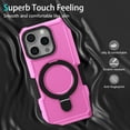 thumbnail image 6 of Cowithday iPhone 14 Pro Case with Magnetic Ring Stand, [Magnetic Ring Holder] [Military Drop Protection] [Non-Slip Grip] Shockproof Soft Edge Phone Case Cover for iPhone 14 Pro 6.1" 2022, Pink, 6 of 13