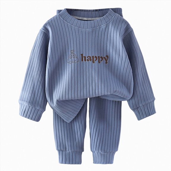 Gubotare Toddler Pajamas Boys Long Sleeve Toddler Boys' Footless Pajama Set Long Sleeve & Pants 2T 3T (Dark Blue,2-3 Years)