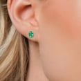 thumbnail image 3 of Gem Stone King 14K Yellow Gold Green Zirconia Double Notch Stud Earrings | 1.52 Cttw | Gemstone Birthstone | Oval 7X5MM | Gold Earrings for Women Men, 3 of 6