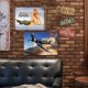 thumbnail image 5 of 2 Uds Belleza Y Aviones Placa Metal Vintage Pintura Hierro Rectangular 40x30cm, 5 of 9