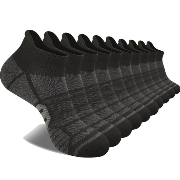 COOPLUS 10 Pairs Mens Ankle Socks Athletic Lightweight Socks for Men Breathable Low Cut Socks