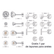 thumbnail image 4 of 7 Pares Aretes Mujer Plata Broquel Acero Inoxidable PLATA, 4 of 5