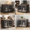 thumbnail image 7 of YOKWOK 42 Inch Furniture-Style Dog Crate for Large Dogs, Heavy Duty Thick Metal Dog Cage with Water Resistant Top & Safe Lock, Chew-Proof & Escape-Proof Large Indoor Dog Kennel, Brown, 7 of 7