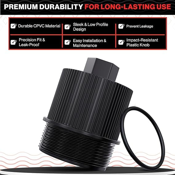 190030 Pool Filter Drain Plug Compatible with Pentair FNS Plus, Clean, Clear Plus & Quad DE Filters, Drain Plug Cap Assembly with O-Ring for Pool Spa Filters Replacement Parts