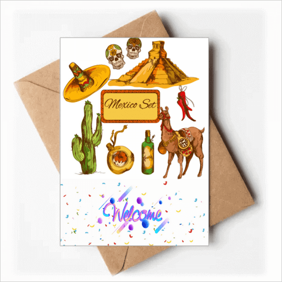 Sombrero Mexico Pyrad Desert Cactus Mexican Welcome Back Greeting Cards Envelopes Blank