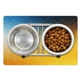 thumbnail image 1 of Yellow and Blue Pet Mat for Food and Water, Abstract Polygon Style Fractal Gradient Geometric Background Art, Non-Slip Rubber Mat for Dogs and Cats, 18" X 12", by Ambesonne, 1 of 2