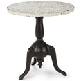 thumbnail image 2 of Steve Silver Silva 24" Table de Fin d'Accent en Métal Noir Rond avec Dessus en Os Sculpté, 2 of 3