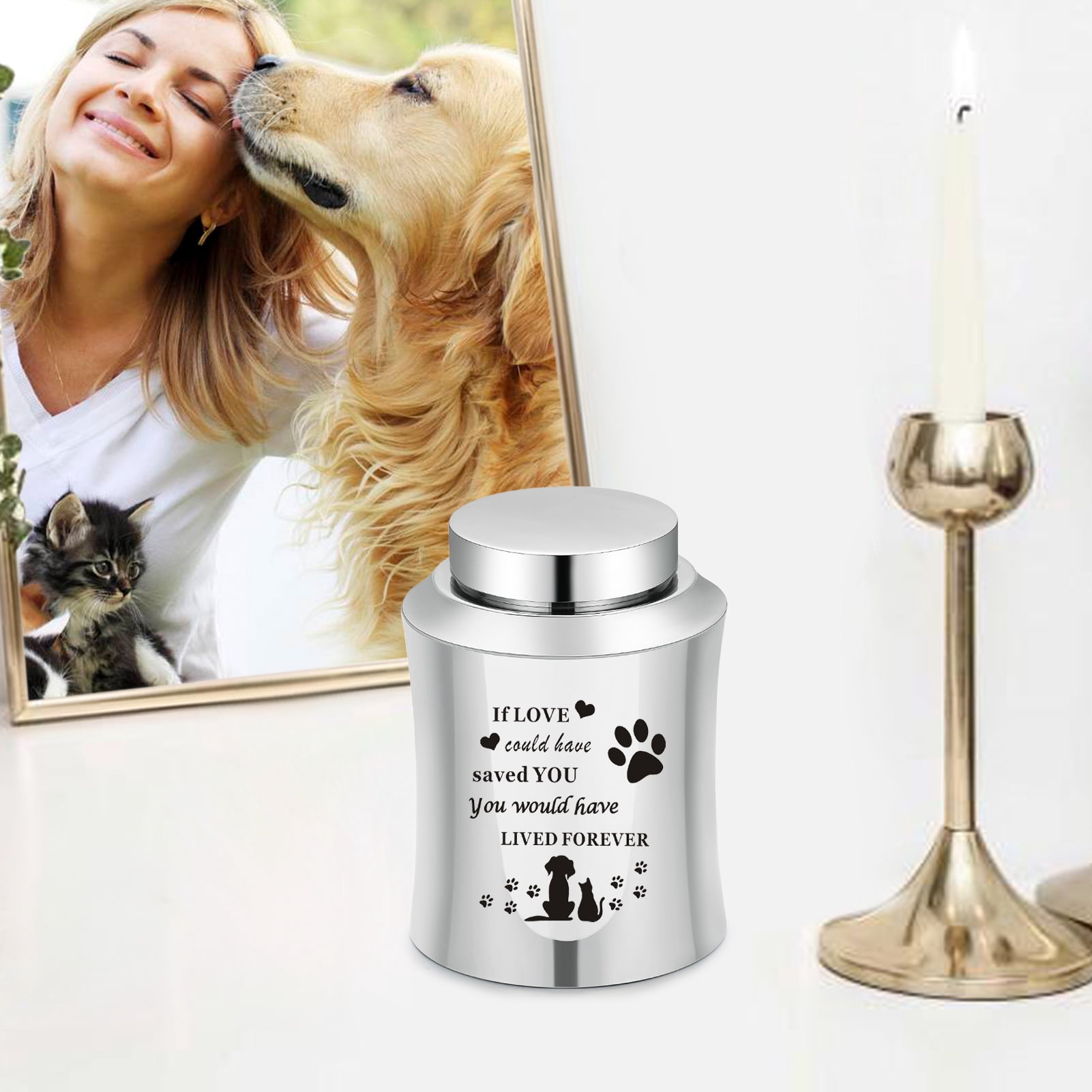 3.93 Inches Small Urn for Human / Pet Ashes Small Keepsake Urn Heart /Tree Of Life / Paw Angel Wings Pattern Memorial Ashes Container Stainless Steel Mini Cremation Urn