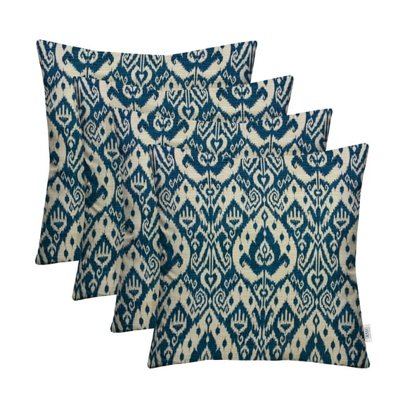 RSH Décor Indoor Outdoor Set of 4 Pillows, 17" x 17", Ashmore Marine Blue