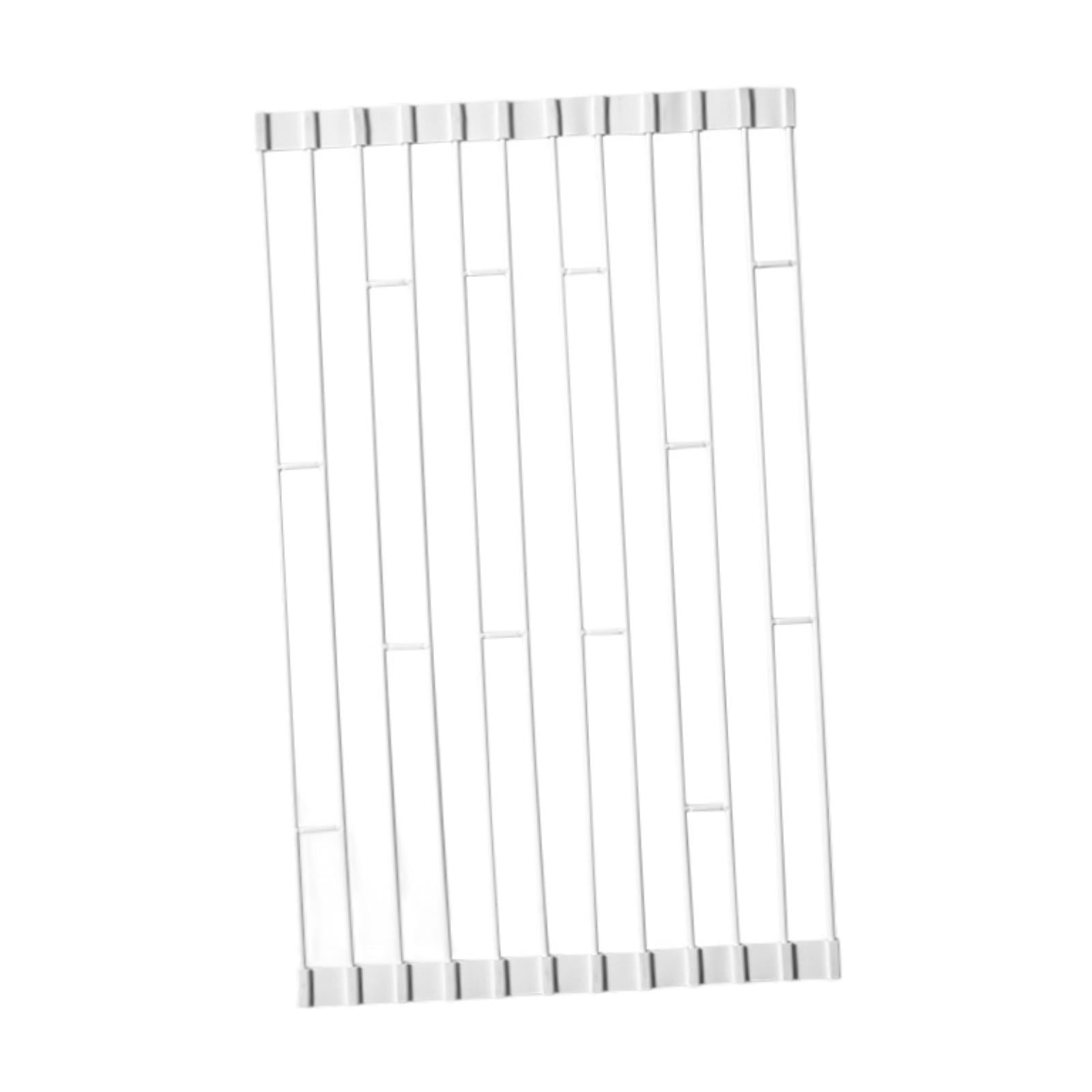 Fiocias Roll up Dish Drying Rack Space Saving Folding Sink Drying Mat Silicone Dish Rack S