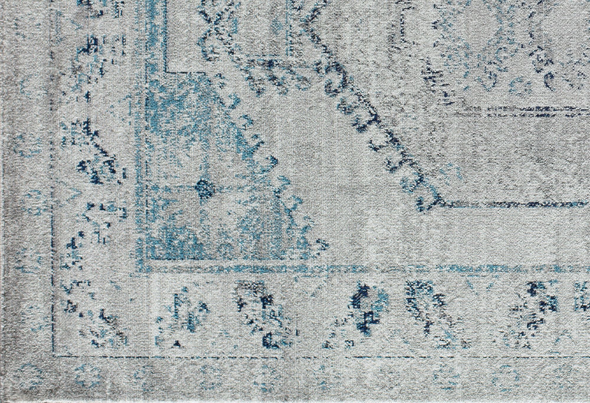 Freida FY10B Misty Smoke Vintage Farmhouse Gray Area Rug, 8'x10'