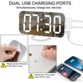 thumbnail image 5 of Digital Clock Large Display, LED Electric Alarm Clocks Mirror Surface for Makeup with Diming Mode, 3 Levels Brightness, Dual USB Ports Modern Decoration for Home Bedroom Decor-White (001), 5 of 17