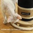 thumbnail image 4 of Wine Bottle Cat Scratching Post with Rotating Base, Full Sisal Covered Tall Cat Scratcher with Interactive Ball Toy, Stylish Furniture Protector for Indoor Cats, 4 of 6
