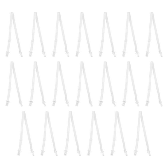 LEORX Strap with Insert Buckle 20Pcs for Women 18.1x0.4x0.1in White Polyester