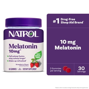 Natrol Melatonin 10mg Gummies, Strawberry, 60 Count