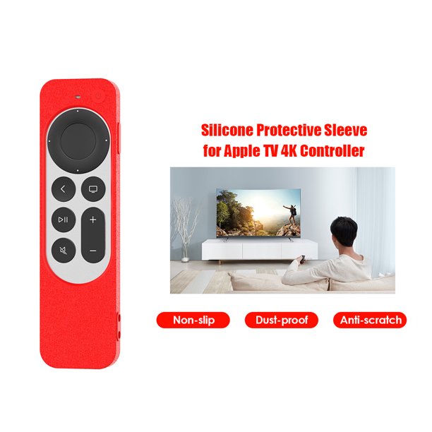 Funda para Apple TV 4K 2021 Funda de silicona a prueba de golpes para control remoto (Rojo)