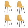 thumbnail image 3 of Homy Casa Set of 4 Upholstered Side Chair Dining Chairs for Kitchen, Yellow, 3 of 10
