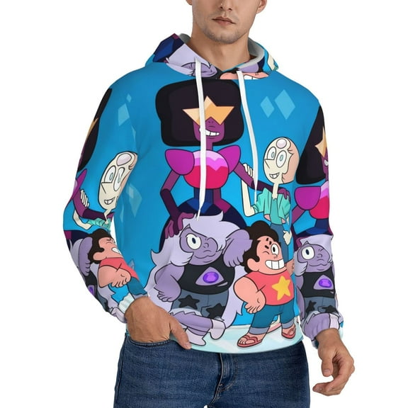 Steven Universe Trendy Cartoon Men'S Fleece Hooded Hoodie, hoodies for women men with pockets,Fall Fashion 2025 Pullover Sweaters Winter Clothes