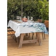 thumbnail image 3 of Outdoor Tablecloths with Umbrella Hole & Zipper, Eucalyptus Leaves 60 x102 Inch Rectangle Tablecloths, Light Blue Summer Botanical Weeping Waterproof Table Cloth, Patio/Pool/Picnic Table Covers, 3 of 8