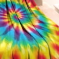 thumbnail image 3 of Rainbow Tie Dye Spiral Pattern Blanket,Comfortable Soft Flannel Throw Blanket,All Season,Warm Lightweight Blankets for Sofa Bed Couch Living Room Chair,40"x50", 3 of 4