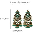 thumbnail image 6 of Boho Chandellier Jhumka Statement Dangle Earrings for Women Vintage Large Flower Ball Bead Tassel Drop Dangling Earring Indian Bollywood Jewelry Holiday Festival Christmas, 6 of 10