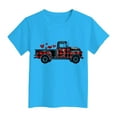 thumbnail image 4 of Akiihool Ensembles de Plage pour Filles T-Shirt à Imprimé Graphique pour Fille Col Rond Manches Courtes T-Shirts d'Été Mignons Tendance Hauts (Bleu, 9-10 Ans), 4 of 4