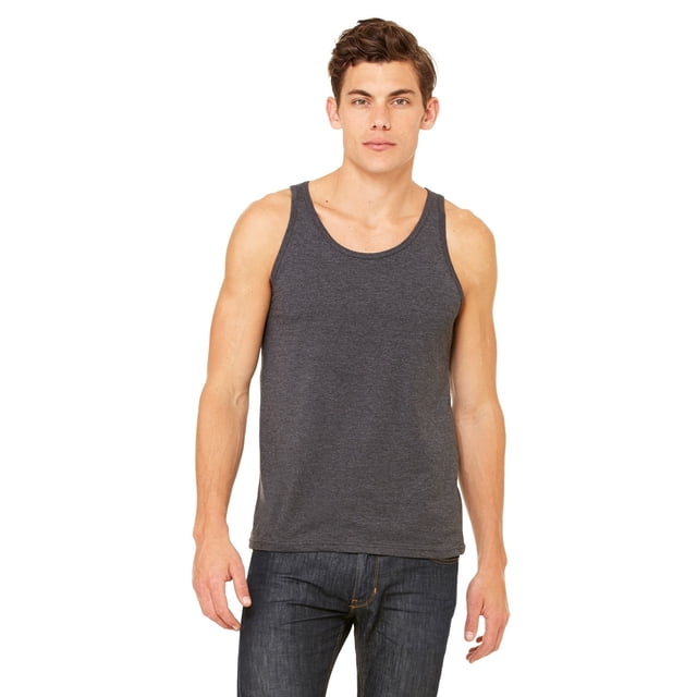 The Bella + Canvas Unisex Jersey Tank Top - DK GREY HEATHER - XL