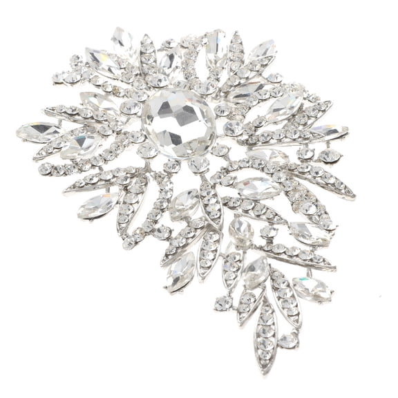 Extra Large Crystal Flower Brooch
