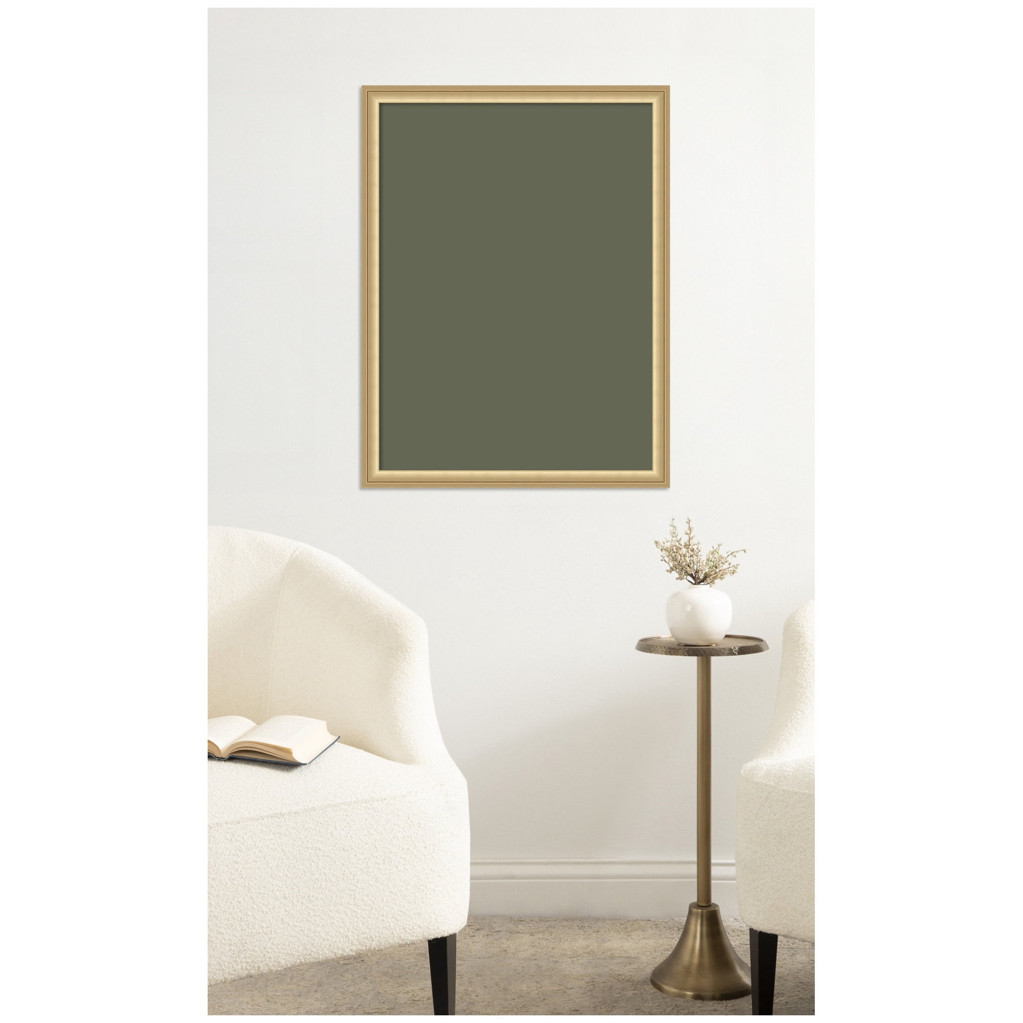 Kate and Laurel Framed Fabric Pinboard 20 x 26,  Printed Linen Classic Bulletin Board for Use as a Vision Board or Wall Organization, Florence Gold Frame