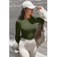 thumbnail image 3 of Fall Clothes Womens Crewneck Ribbed Long Sleeve Shirts Slim Fitted Tee Casual Basic Tshirt Top, 3 of 4