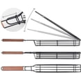 thumbnail image 4 of 4 Pcs 20" Large Kabob Grilling Baskets BBQ Grill Accessories- Oak Handle, 4 of 4